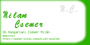 milan csemer business card